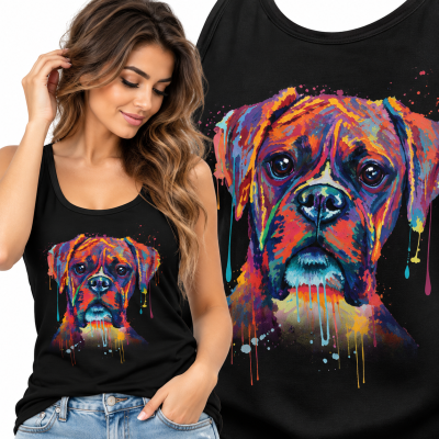 TANK TOP DAMSKI ZWIERZĘTA   BOXER 2